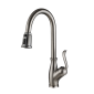 DuBeta High Arc Pull Down Kitchen Faucet Single Handle Brushed Nickel 