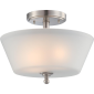 Surrey-Three Light Semi Flush Fixture Frosted Glass 60W Brushed Nickel
