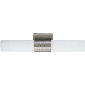 Link-2 Light Verticle Tube Wall Sconce White Glass Brushed Nickel Finish